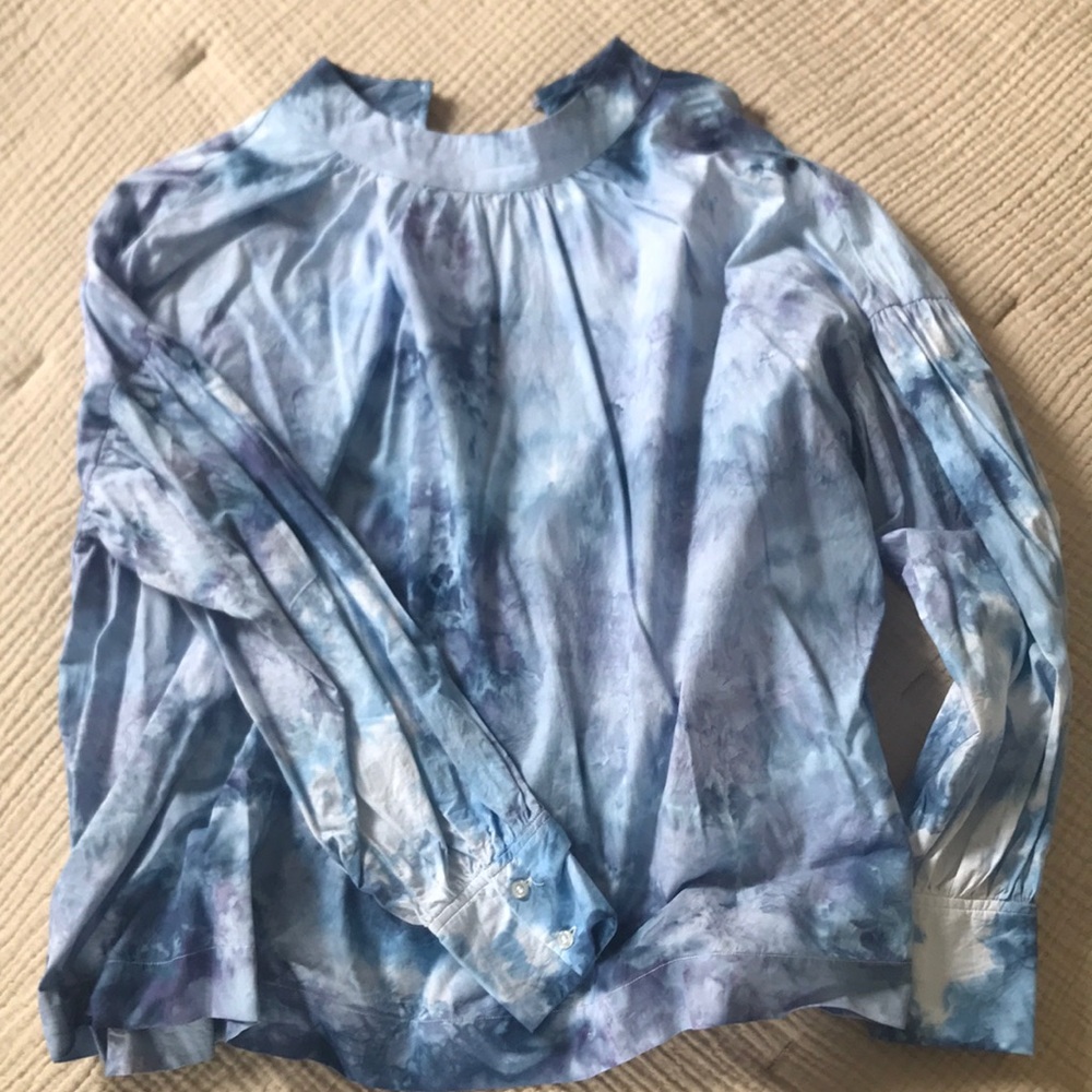 Botanical tie-dye blouse